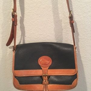 Navy blue/cognac cross body bag